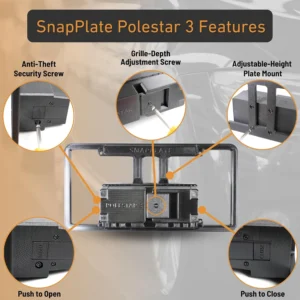SnapPlate® Universal No-Drill Front License Plate Holder Mounting Kit view 2