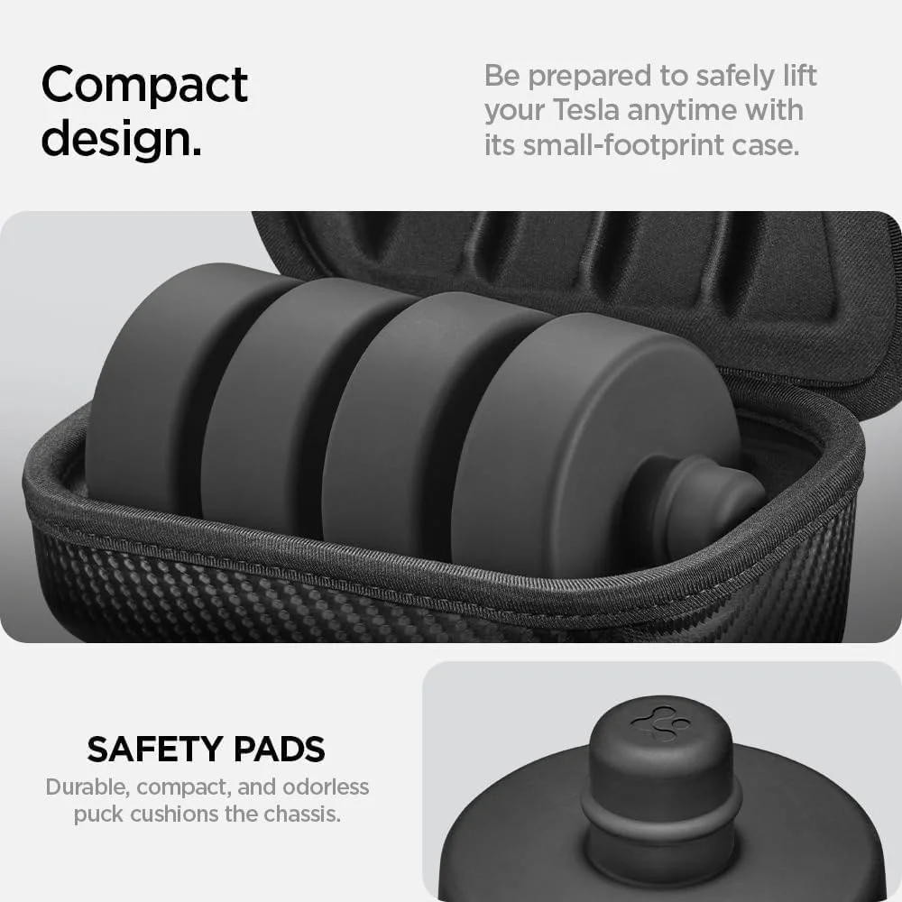 Easy tool-free installation of Spigen Tesla Jack Pads