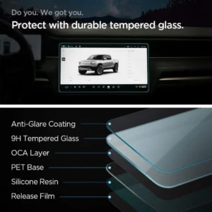 Spigen Tempered Glass Screen Protector [GlasTR EZ FIT] designed for Rivian R1S (2026-2022), Rivian R1T (2026-2022) 15.6 inch Dashboard Touchscreen - Matte/Anti Glare/Anti Finger Print view 4