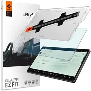 Spigen Tempered Glass Screen Protector [GlasTR EZ FIT] designed for Rivian R1S (2026-2022), Rivian R1T (2026-2022) 15.6 inch Dashboard Touchscreen - Matte/Anti Glare/Anti Finger Print