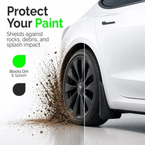 Tesla Model Y Mud Flaps 2020-2024, [OEM-Style No Drill] Mud Flaps – All-Weather Paint Protection Set of 4 view 2