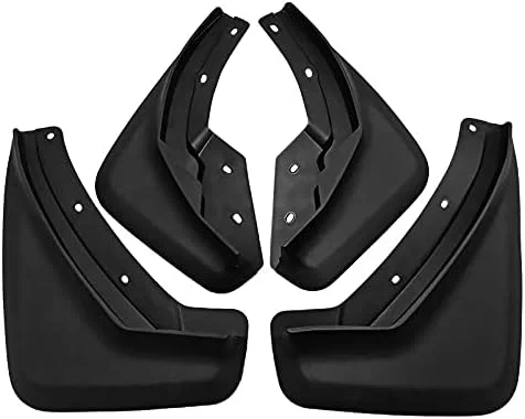 Contents of the TOPGRIL EV Mud Flaps Kit including mounting hardware and special screwdriver