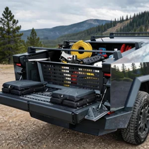 Truck Bed Divider Compatible with Tesla Cybertruck 2023–2025,Modular Aluminum Cargo Divider with MOLLE Panels,Adjustable No-Drill Truck Bed Organizer view 6