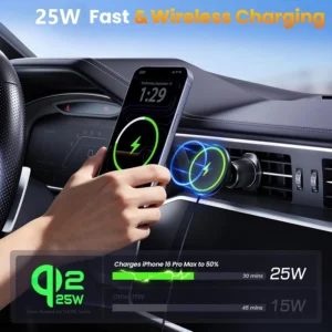 TUORL Qi2.2 Certified 25W MagSafe Wireless Car Charger Mount view 2