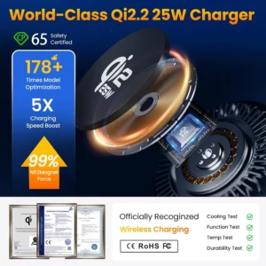 TUORL Qi2.2 Certified 25W MagSafe Wireless Car Charger Mount view 4