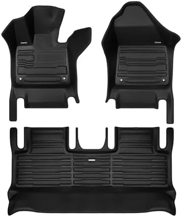 TuxMat mats installed in the second row of a Polestar 3, showing complete floor coverage