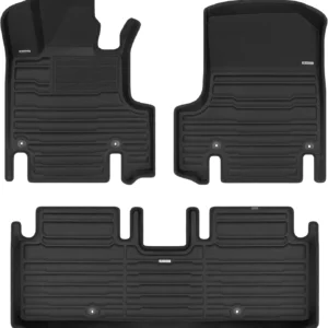 TuxMat - for Genesis GV60 2023-2025 Models - Custom Car Mats - Maximum Coverage, All Weather, Laser Measured - This Full Set Includes 1st and 2nd Rows view 1