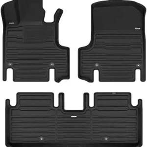 TuxMat - for Genesis GV60 2023-2025 Models - Custom Car Mats - Maximum Coverage, All Weather, Laser Measured - This Full Set Includes 1st and 2nd Rows view 7