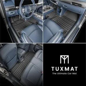 TuxMat - for Genesis GV60 2023-2025 Models - Custom Car Mats - Maximum Coverage, All Weather, Laser Measured - This Full Set Includes 1st and 2nd Rows