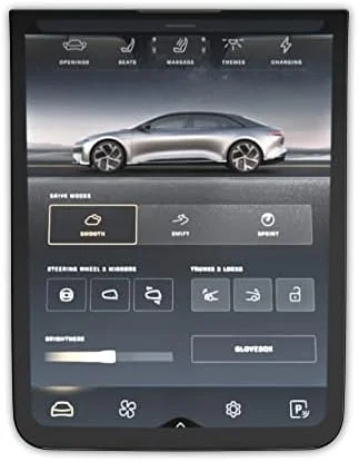 Final view of Lucid Air interior with TWRAPS Matte Screen Protector enhancing the display