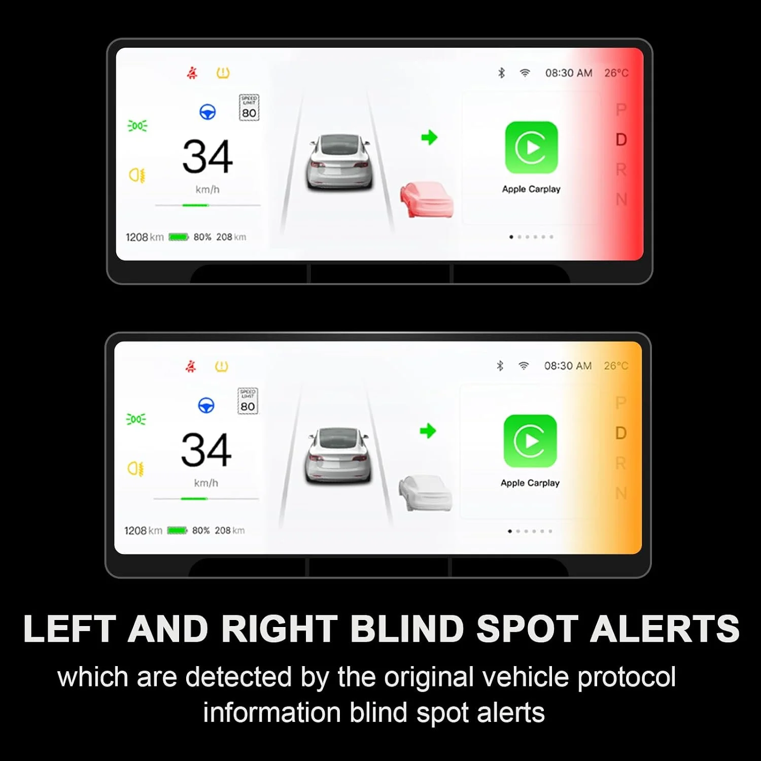 Upgraded Head Up Display for Tesla Model Y Juniper 2025+, 8.9 Touch Screen Instrument Cluster with CarPlay & Android Auto Real-Time Vehicle Info Display