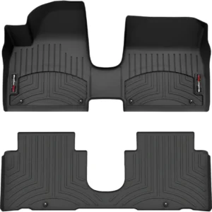 WeatherTech Custom Fit FloorLiners for Hyundai Ioniq 5-1st Row (OTH) & 2nd Row (4419391-4417202), Black view 1