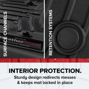 WeatherTech Custom Fit FloorLiners for Hyundai Ioniq 5-1st Row (OTH) & 2nd Row (4419391-4417202), Black view 4