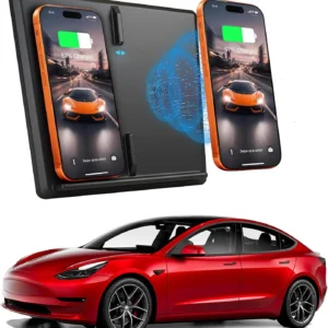 Wireless Charger for 2017-2020 Tesla Model 3, Dual 15W Wireless Phone Charger Pad for Tesla Model 3, Centre Console Accessory Panel, Compatible with All Qi Phone view 1