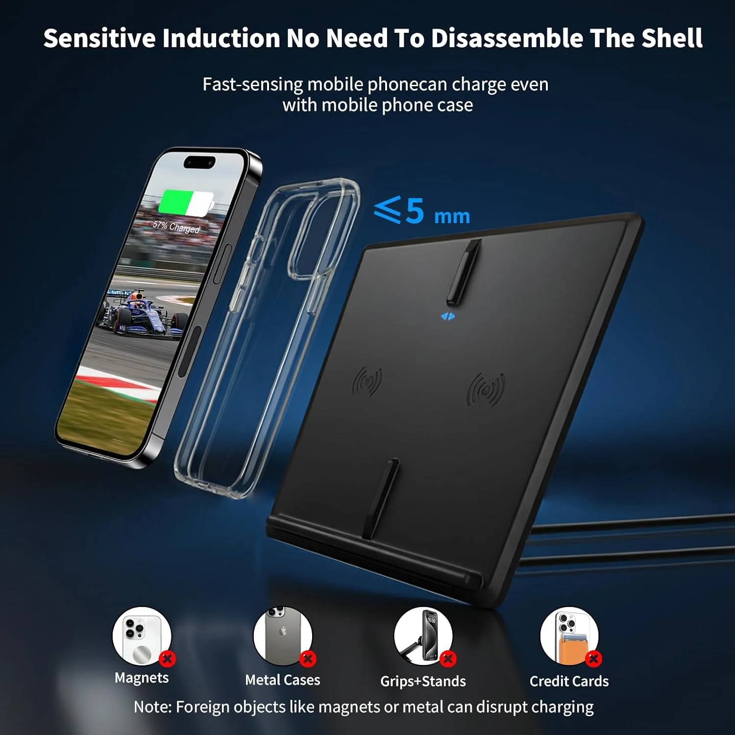 Anti-slip surface of the Tesla Model 3 wireless charger