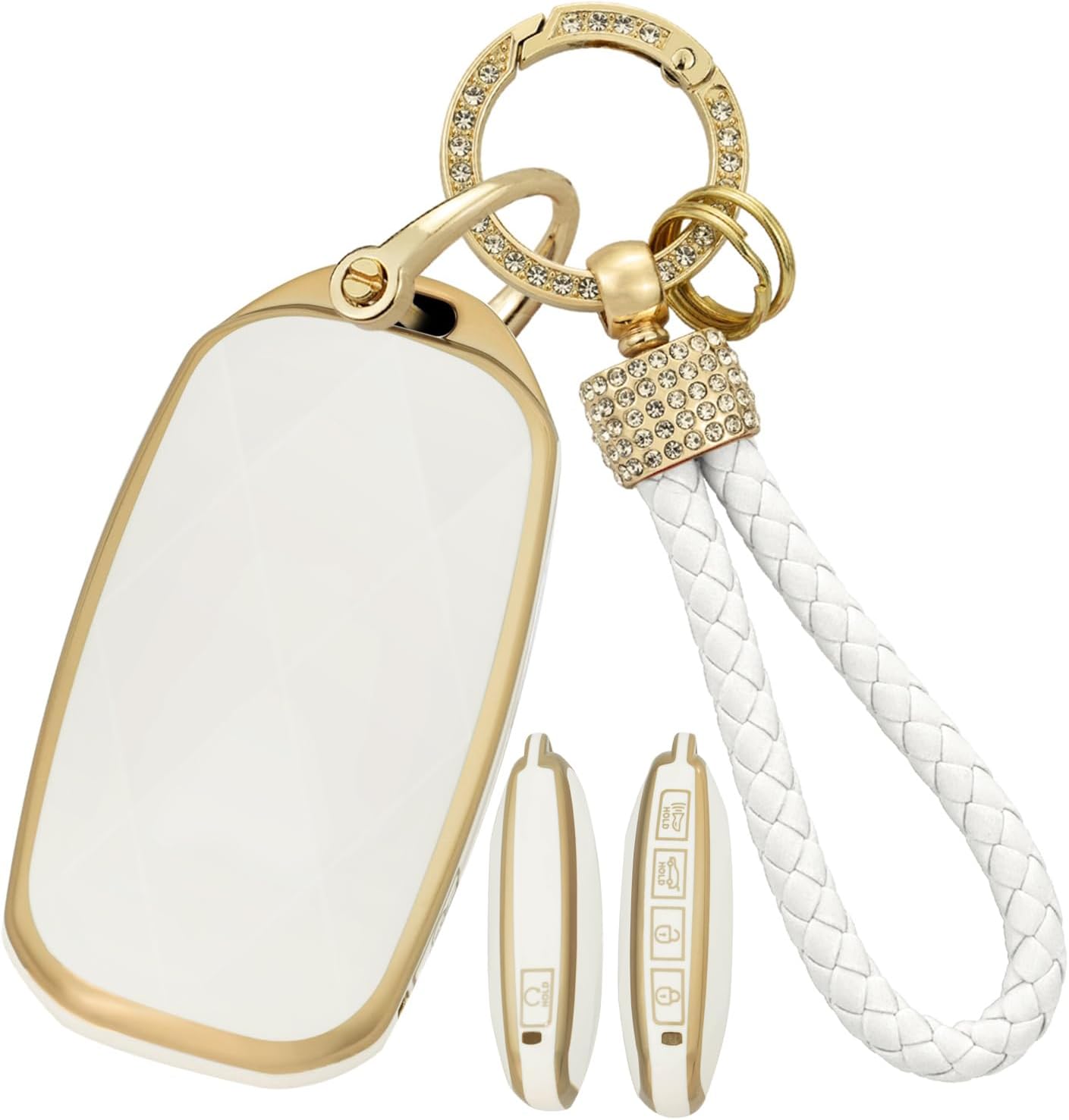 WUZUTU Golden Edge TPU Key Fob Case for Genesis GV60, GV80, G70, G90