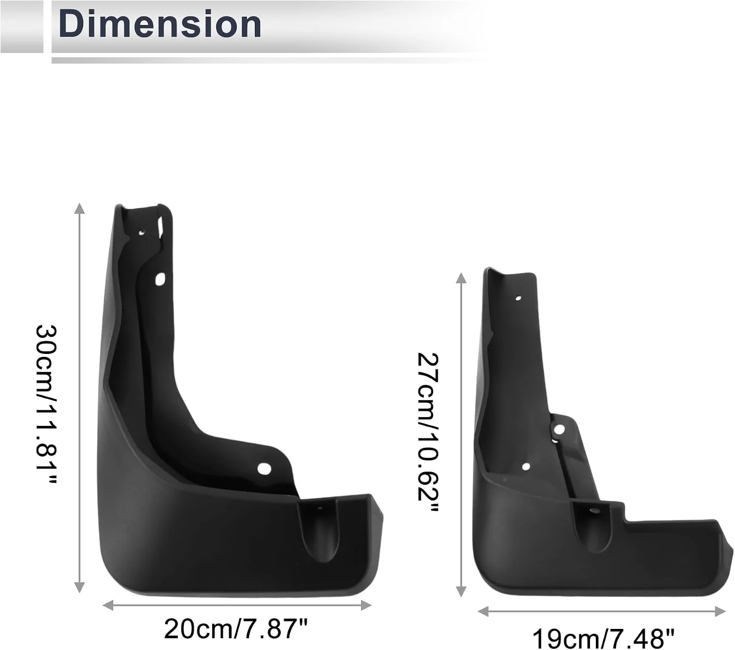 X AUTOHAUX Mud Flaps for Audi Q4 E-tron - Set Contents