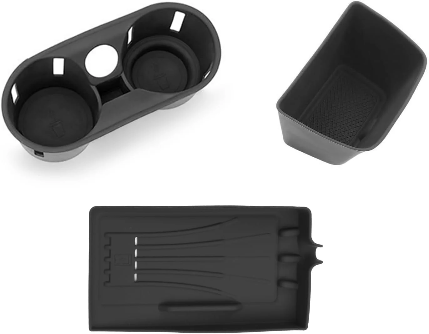 Close-up of XBAOPEG Center Console Organizer Tray fitting perfectly in a Porsche Cayenne console