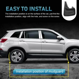 2 PCS Car Mud Flaps, Tire Rear Splash Fender Guard Trim Kit for All Weathers, PVC Anti-scratch Waterproof Mudguard Protector, Seamless Fit Modification Part for Cars SUVs Trucks (Black) view 4