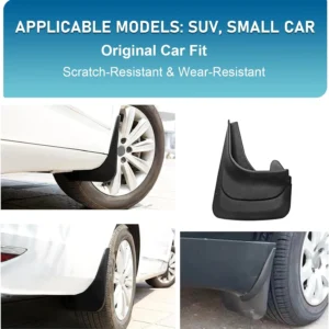 2 PCS Car Mud Flaps, Tire Rear Splash Fender Guard Trim Kit for All Weathers, PVC Anti-scratch Waterproof Mudguard Protector, Seamless Fit Modification Part for Cars SUVs Trucks (Black) view 6