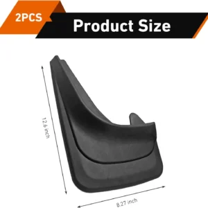 2 PCS Car Mud Flaps, Wear-Resistant Splash-Proof Tire Mud Guards, Stable Front Rear Protector Tire Shield Replacement, Universal for Most Cars (Black) view 2