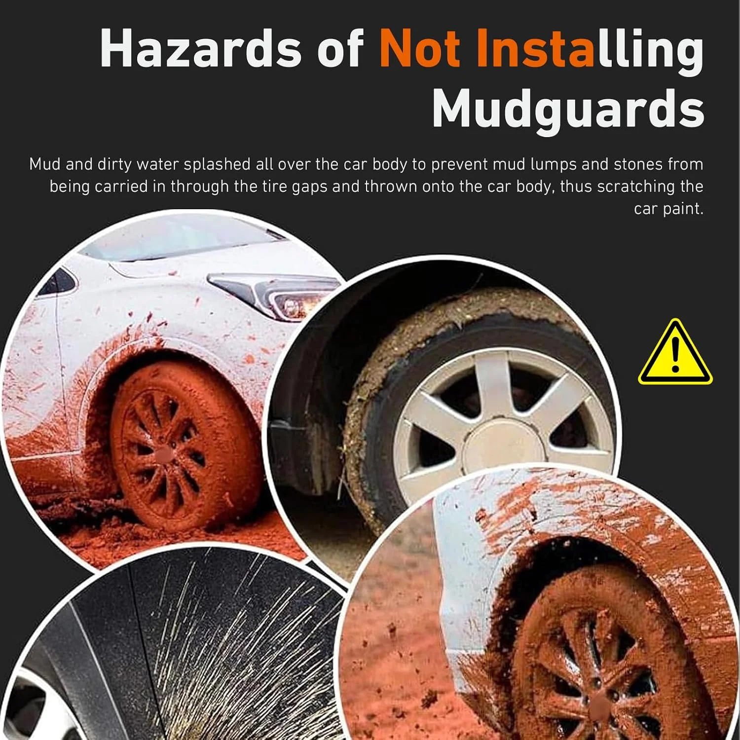 Cleaning mud off car splash guards