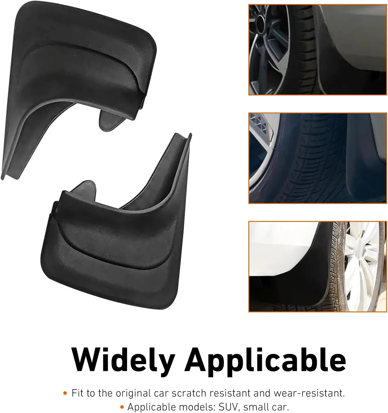 Mud flaps providing tire shield protection