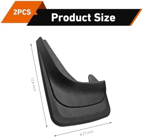 2 PCS Car Mud Flaps, Wear-Resistant Splash-Proof Tire Mud Guards, Stable Front Rear Protector Tire Shield Replacement, Universal for Most Cars (Black)