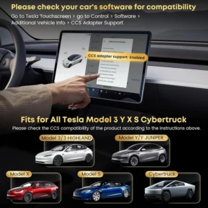 2-in-1 CCS & J1772 to Tesla Adapter - 250KW Fast CCS to Tesla Adapter, Compatible with Tesla Model S/3/X/Y/Cybertruck - Works with Electrify America, Blink, ChargePoint, and EVgo Station view 3
