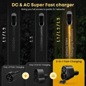 2-in-1 CCS & J1772 to Tesla Adapter - 250KW Fast CCS to Tesla Adapter, Compatible with Tesla Model S/3/X/Y/Cybertruck - Works with Electrify America, Blink, ChargePoint, and EVgo Station view 5