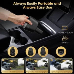 2-in-1 CCS & J1772 to Tesla Adapter - 250KW Fast CCS to Tesla Adapter, Compatible with Tesla Model S/3/X/Y/Cybertruck - Works with Electrify America, Blink, ChargePoint, and EVgo Station view 6