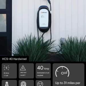 32 Amp Level 2 EV Charger for Home, Enphase HCS-40 (Formerly ClipperCreek), Hardwired, 5-Year Warranty, 25 ft Cable, J1772 Connector, Charge up to 31 Miles of Range per Hour view 2