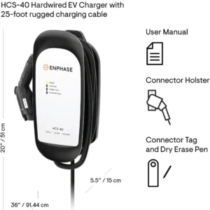 32 Amp Level 2 EV Charger for Home, Enphase HCS-40 (Formerly ClipperCreek), Hardwired, 5-Year Warranty, 25 ft Cable, J1772 Connector, Charge up to 31 Miles of Range per Hour view 6