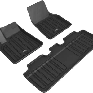 3D MAXpider Custom Fit Elitect Floor Mat (Black) Compatible with Tesla Model Y 5-Seat 2021-2025 - Full Set view 1