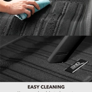 3D MAXpider Custom Fit Elitect Floor Mat (Black) Compatible with Tesla Model Y 5-Seat 2021-2025 - Full Set view 3
