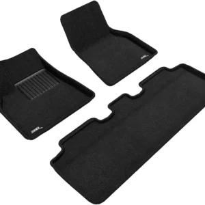 3D MAXpider Custom Fit Elitect Floor Mat (Black) Compatible with Tesla Model Y 5-Seat 2021-2025 - Full Set view 7