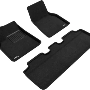 3D MAXpider Custom Fit Elitect Floor Mat (Black) Compatible with Tesla Model Y 5-Seat 2021-2025 - Full Set