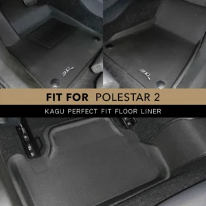 3D MAXpider Custom Fit Kagu Floor Mat (Black) Compatible with Polestar 2 2021-2026 - Full Set view 2
