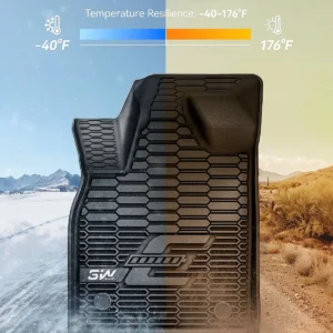 3W Ford Mustang Mach E Floor Mats Fit for 2021-2025 2026 TPE All Weather Car Accessories Custom Fit Floor Liner 1st and 2nd Row Full Set Car Mats, Black view 4