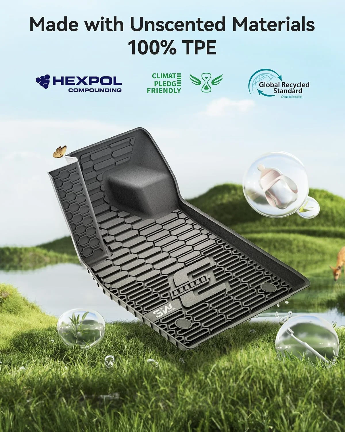 Cleaning floor mats with water
