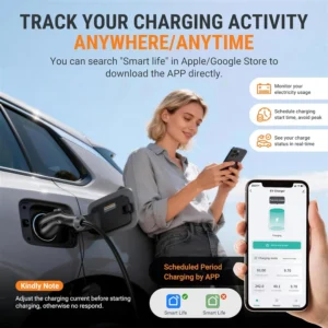 AIMILER Level 2 EV Charger, 48A/11.5kW, Nema 14-50P Plug Electric Vehicle (EV) Charger, 25ft Cable ETL Certified, J1772 Connector EVSE EV Electric Car Charging Stations for Home Level 2, Black view 2