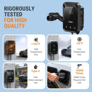 AIMILER Level 2 EV Charger, 48A/11.5kW, Nema 14-50P Plug Electric Vehicle (EV) Charger, 25ft Cable ETL Certified, J1772 Connector EVSE EV Electric Car Charging Stations for Home Level 2, Black