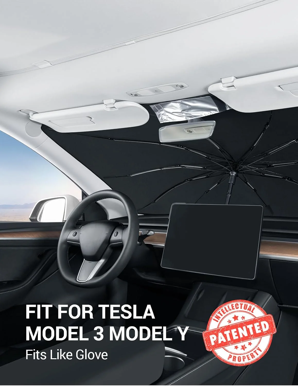 BASENOR Tesla Sunshade Umbrella Precision Fit