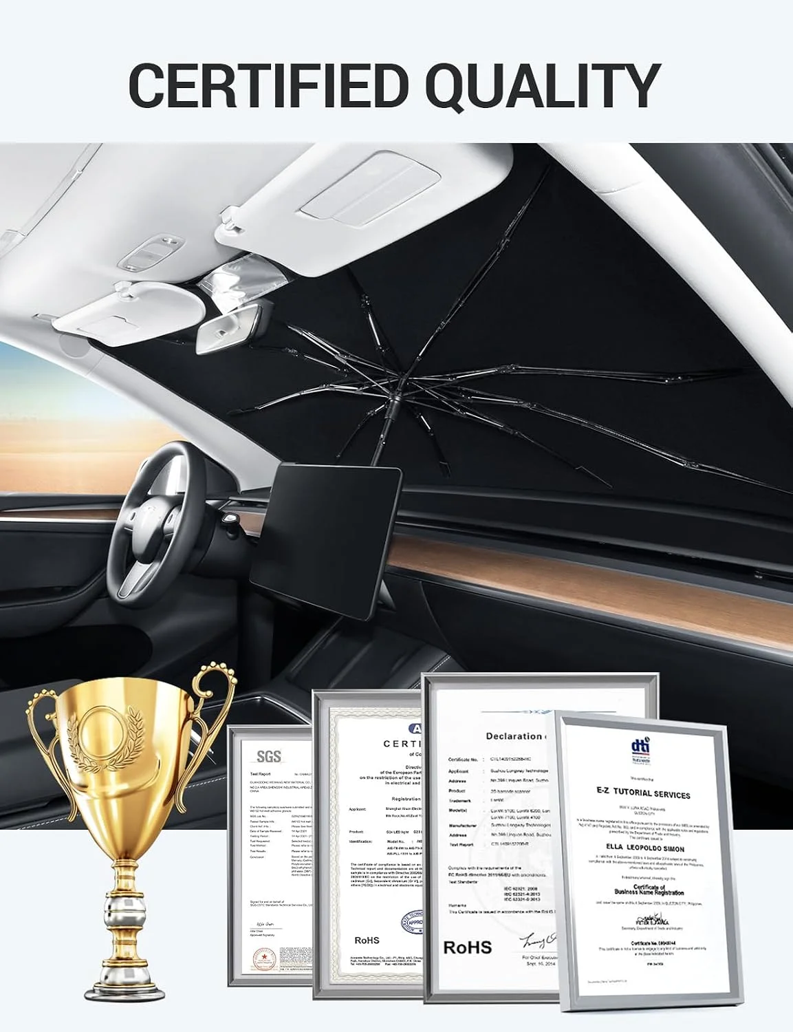 BASENOR Tesla Sunshade Umbrella Benefits