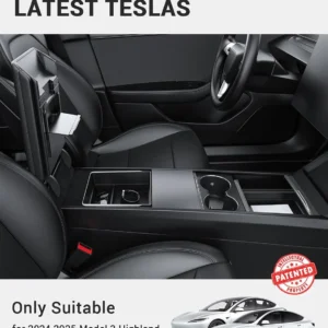BASENOR 2026 Tesla Model Y Model 3 Center Console Organizer Tray, Cup Holder Armrest Hidden Storage Box for 2025 2026 Model Y Juniper 2024 2025 2026 Tesla 3 Highland view 3