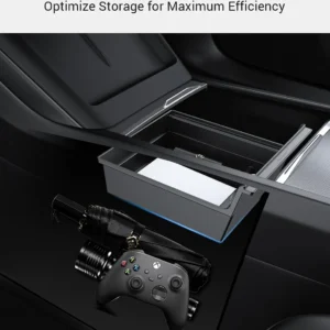 BASENOR 2026 Tesla Model Y Model 3 Center Console Organizer Tray, Cup Holder Armrest Hidden Storage Box for 2025 2026 Model Y Juniper 2024 2025 2026 Tesla 3 Highland view 4