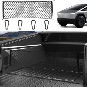 BASENOR Tesla Cybertruck 2026 2025 2024 Trunk Cargo Mesh Net for Pickup Truck Bed with Strong Metal Hook (Envelope-Style) Cargo Net Storage Organizer for Exterior Cybertruck Accessories view 1