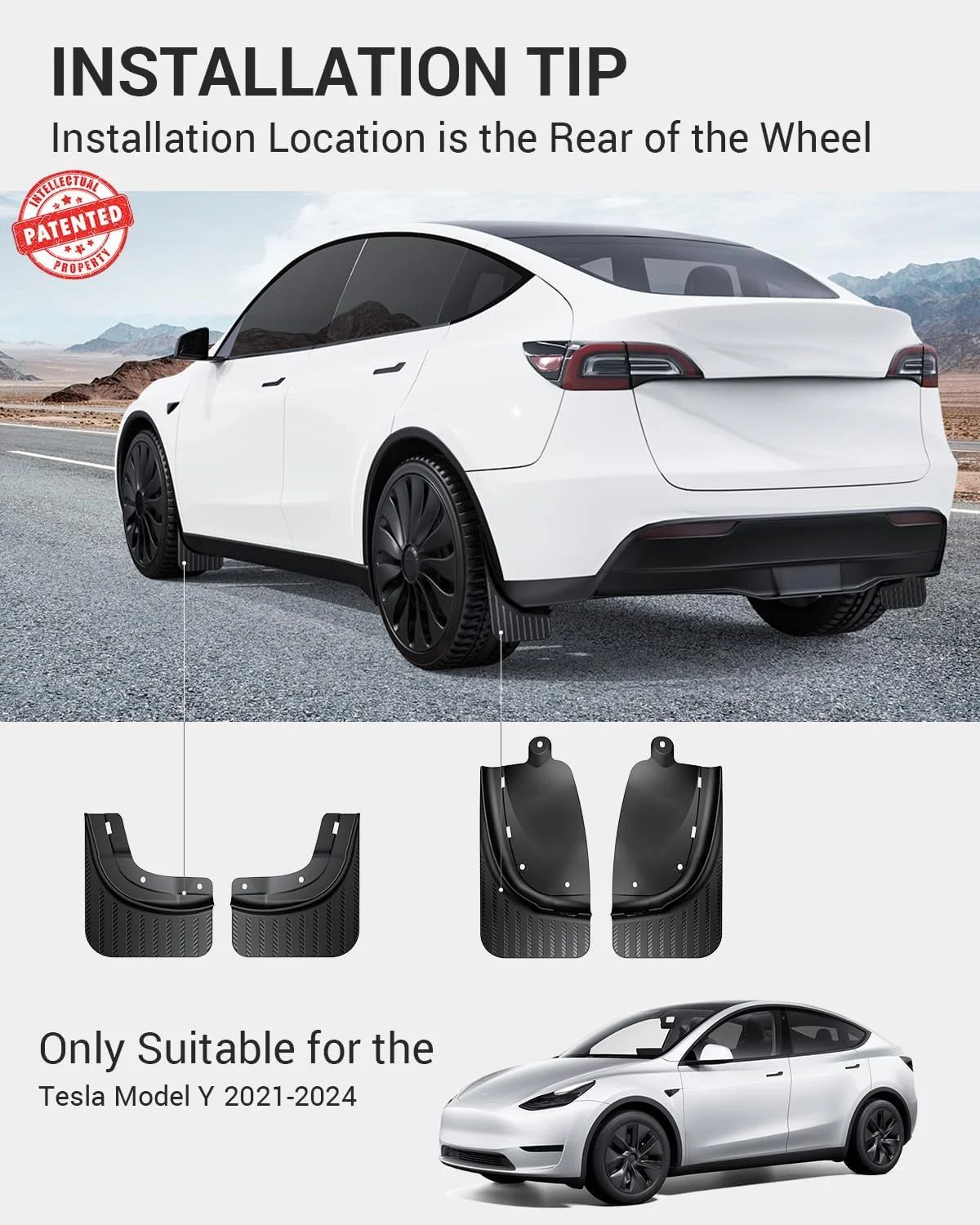 Aerodynamic profile of Model Y mud flaps