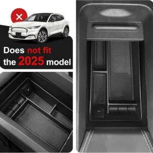 BestEvMod AOSK Compatible with Mustang Mach-E Armrest Storage Box Organizer Center Console Tray Accessories 2021 2022 2023 2024(V1) NOT FIT 2025 Model view 2