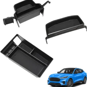 BestEvMod AOSK Compatible with Mustang Mach-E Armrest Storage Box Organizer Center Console Tray Accessories 2021 2022 2023 2024(V1) NOT FIT 2025 Model